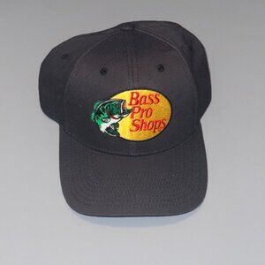 Vintage Bass Pro Shop Hat Cap Snapback Gone Fishing Black